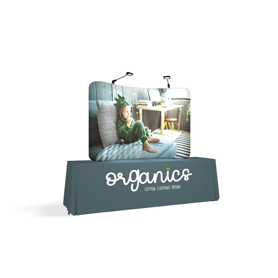 WaveLine Display 8ft Curve Table Top – Experience Exhibits