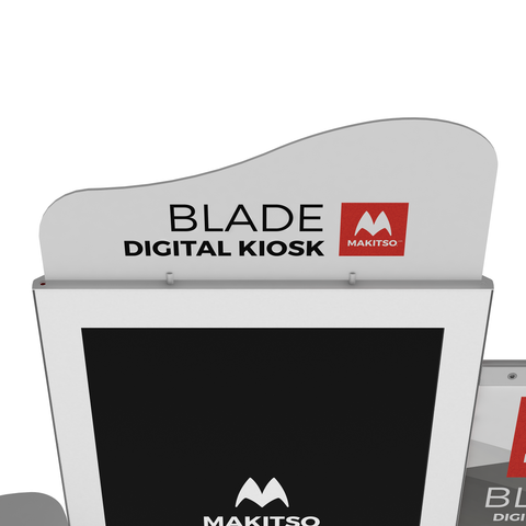 Makitso Blade Digital Signage Kiosk with header