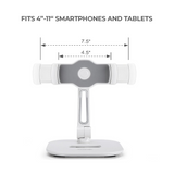 Specs for universal weighted table holder for counter tops at trade shows and events.